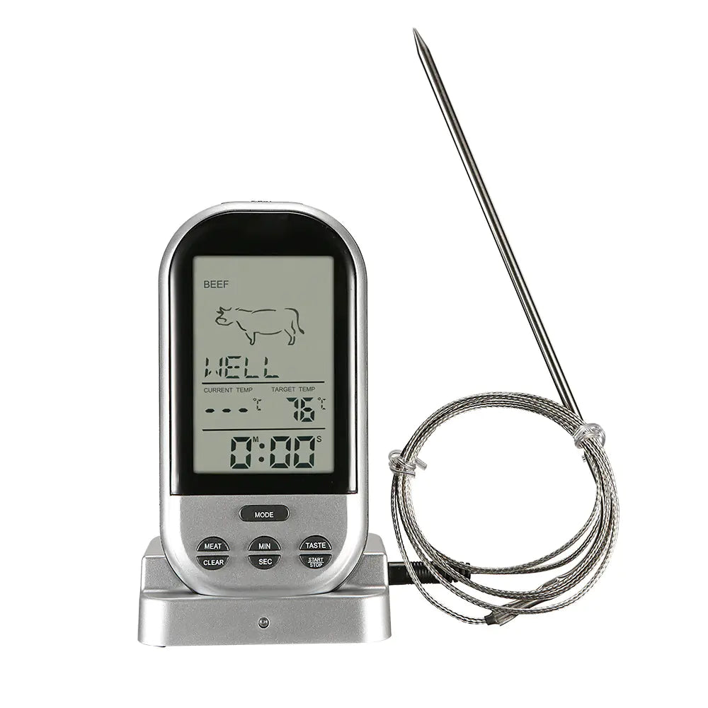 Wireless BBQ Meat Thermometer with Timer for Cooking