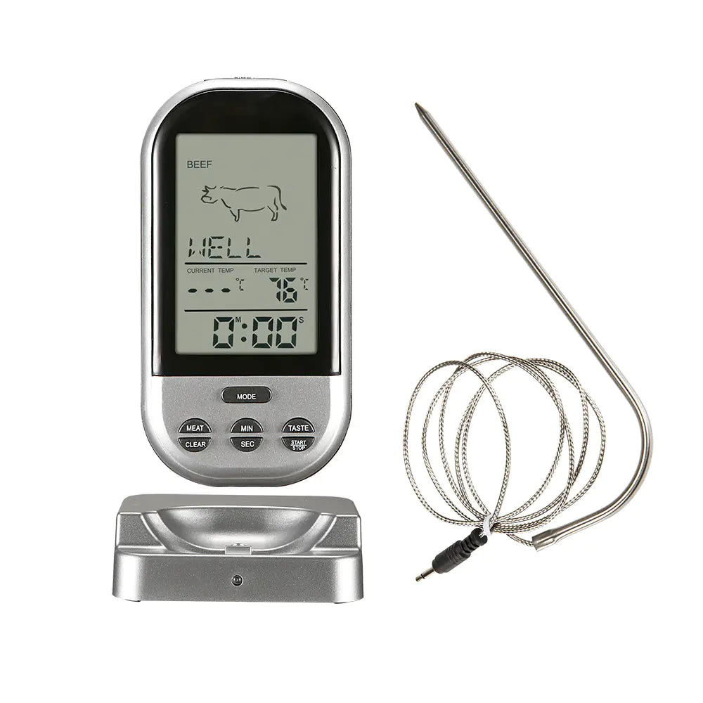Wireless BBQ Meat Thermometer with Timer for Cooking
