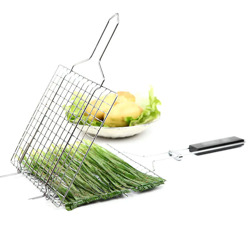 Barbecue Net Rack and Clip Tools for Grilling