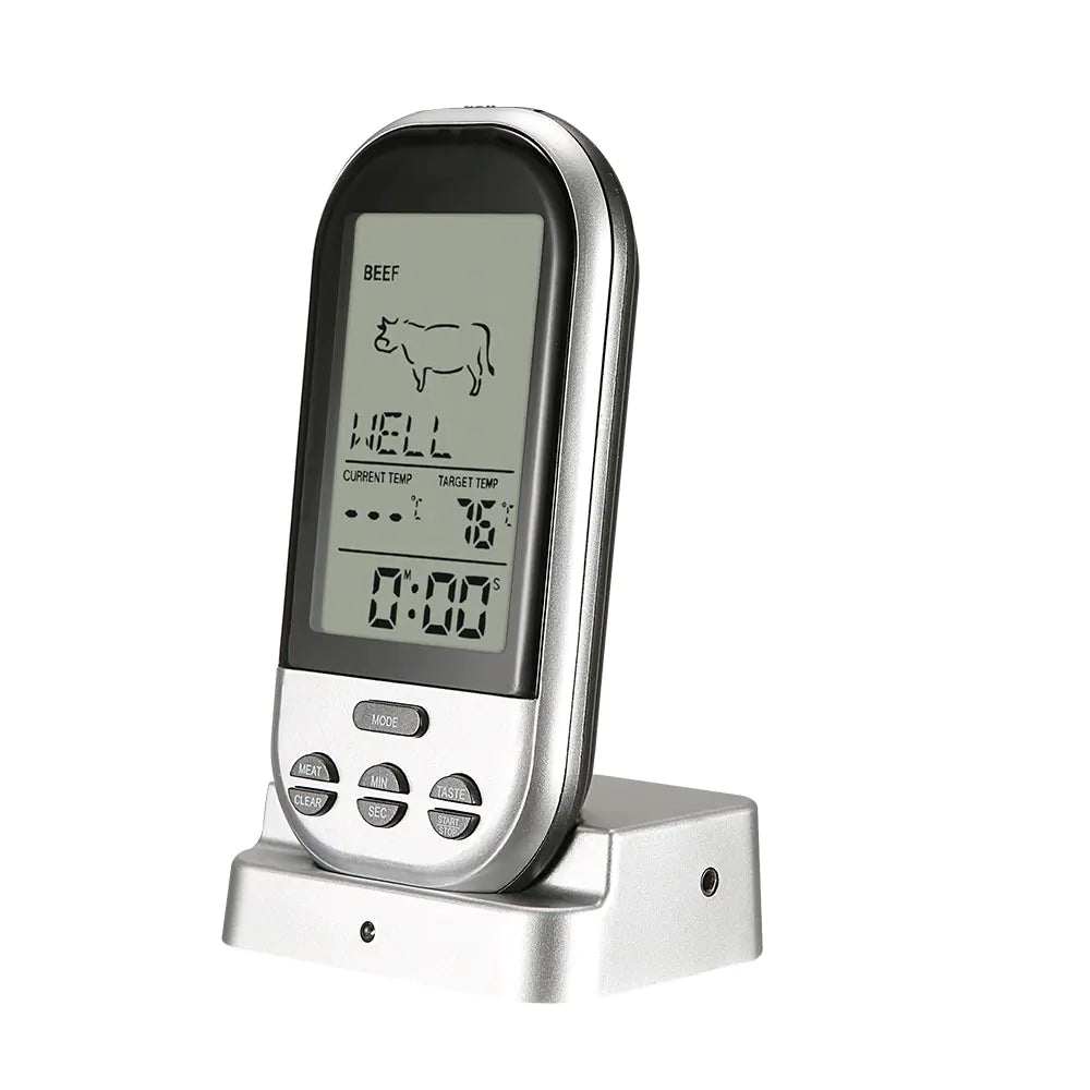 Wireless BBQ Meat Thermometer with Timer for Cooking